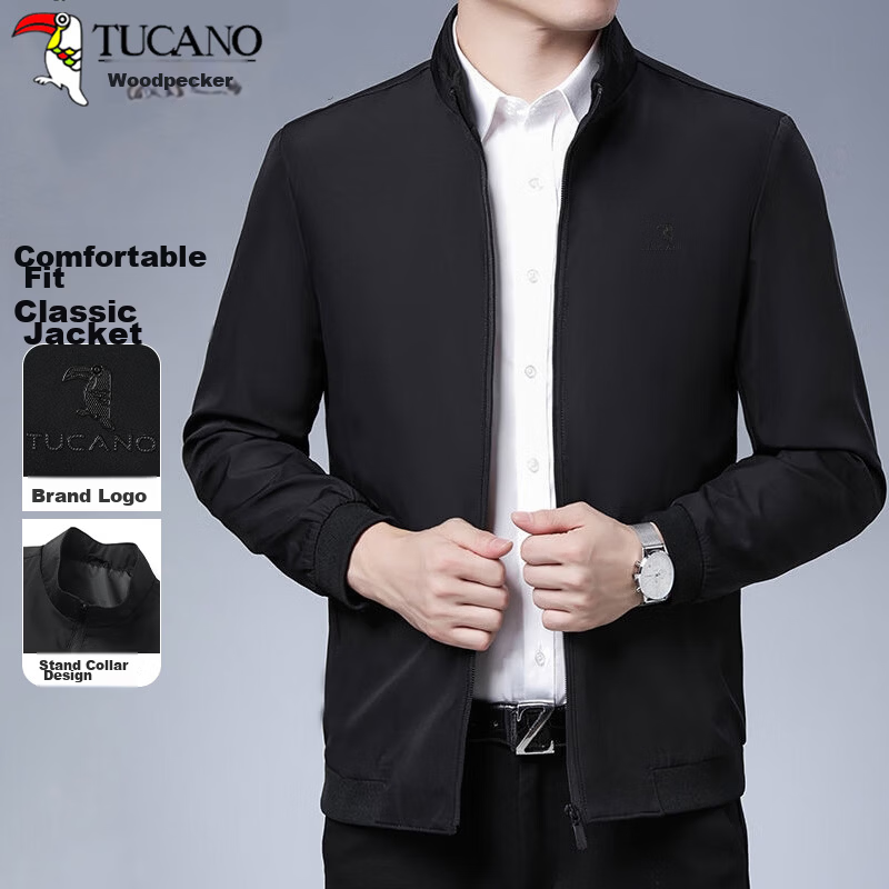 TUCANO Men's Business Casual Executive Jacket Fashion Classic Comfortable Lapel Versatile Black L