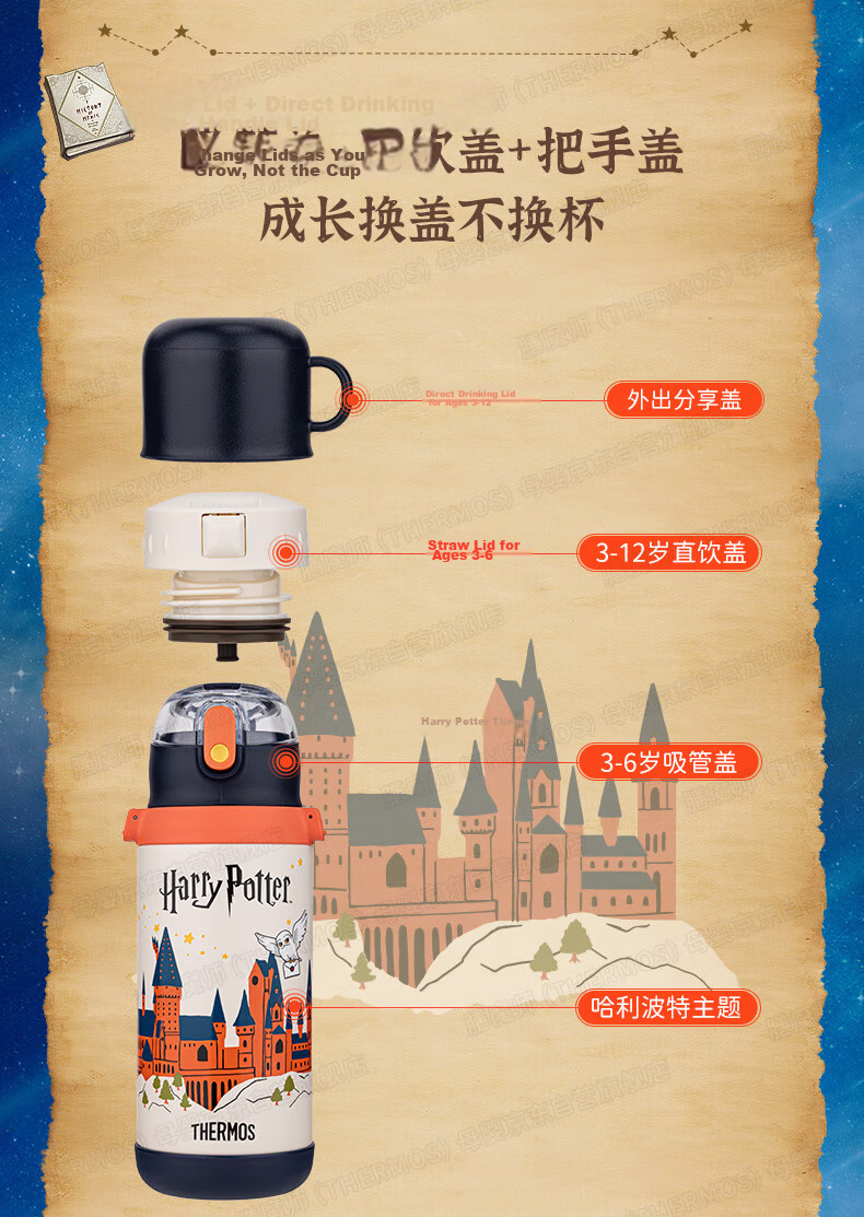 THERMOS Harry Potter Gift Box Set, Essential for Gifting, Suitable for Students And Children, 316L Insulated Cup + Water Bottle, Packaging Randomly Shipped 5