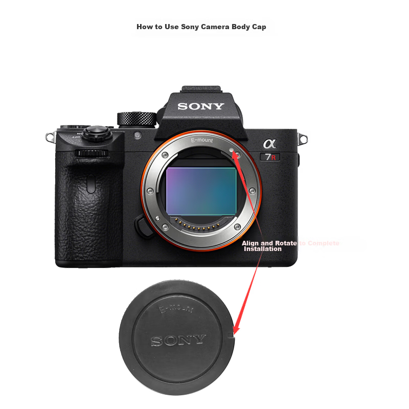 Earlymen Sony E-Mount Body Cap + Rear Lens Cap for a7M3/a7M4/a7R2/a7R3/a7R4/E10/a6400/a6300/a6700/a6600 Mirrorless Camera Accessories 9