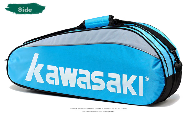 KAWASAKI Badminton Bag, Shoulder Bag, Tennis Bag for Men And Women, Separate Shoe Compartment, Racket Bag, Model 8327, Blue And Red 14