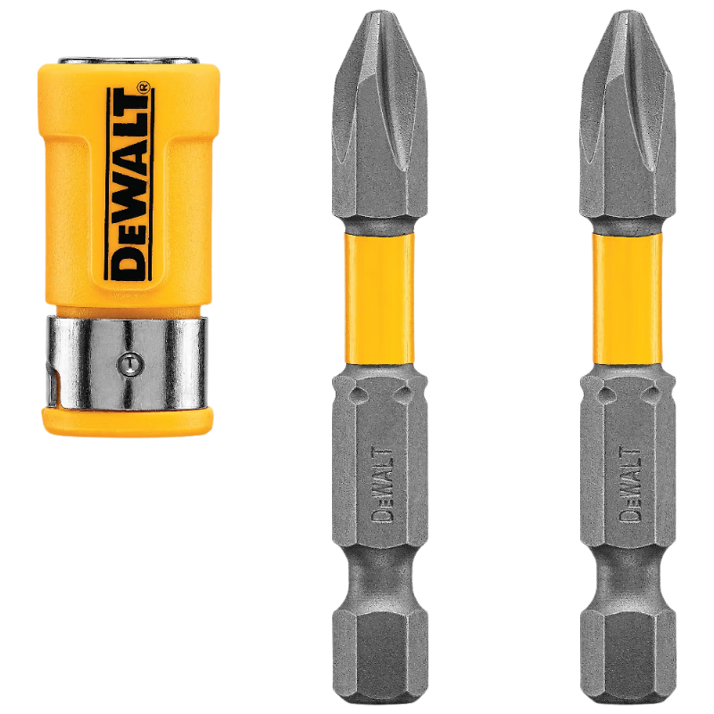 DEWALT 30mm Magnetic Bit Holder with Two Phillips Bits
