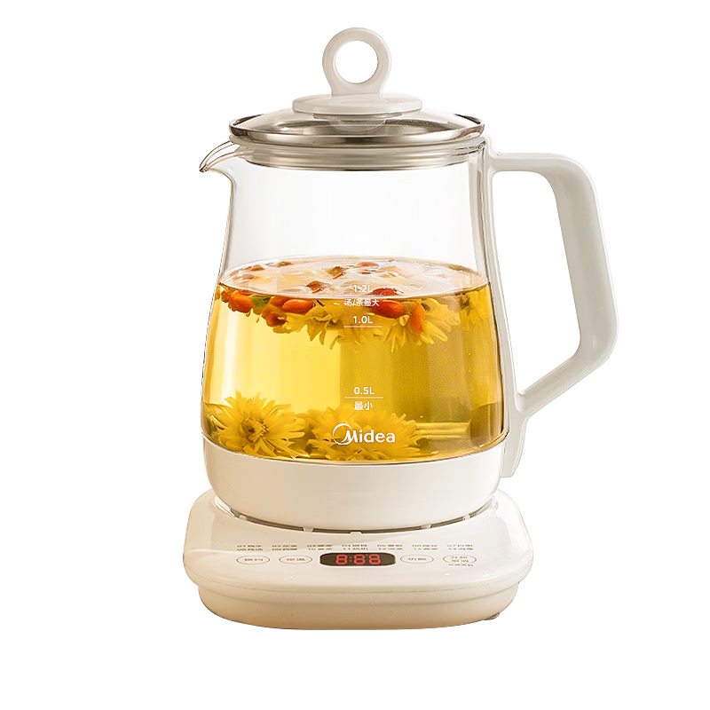 Midea 1.5L Automatic Health Pot Electric Tea Kettle 12H Constant Temperature Water Boiler 11-Level Temperature Control Baby Milk Warmer 316L Stainless Steel Electric Kettle MK-YSP1508