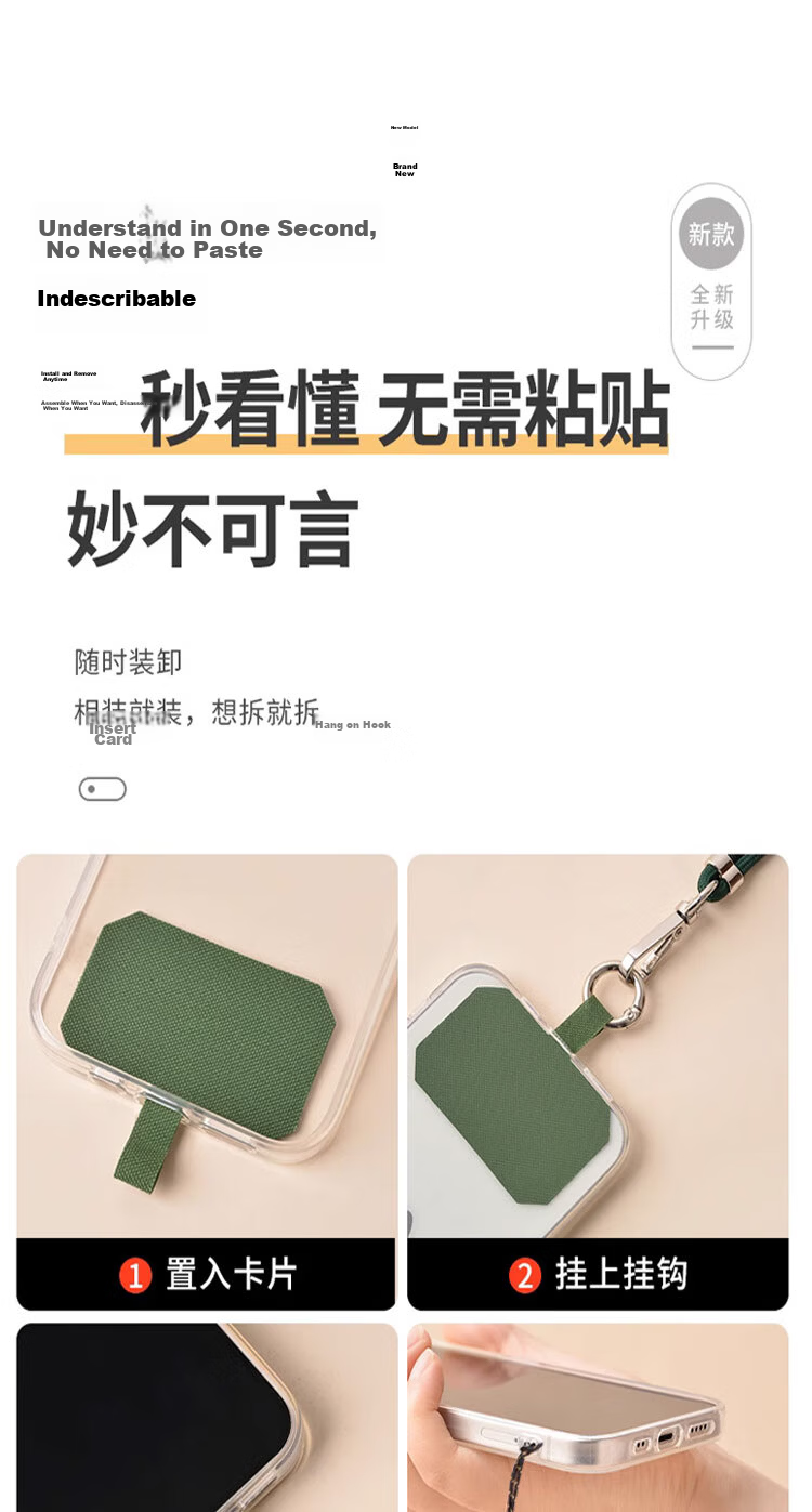 Dipuer Phone Lanyard, Neck Strap, Crossbody, Handheld, Adjustable, Anti-Loss, Versatile Phone Case, Durable, Long Style, Light Purple, Long Version [Ring Holder + Clip] 14