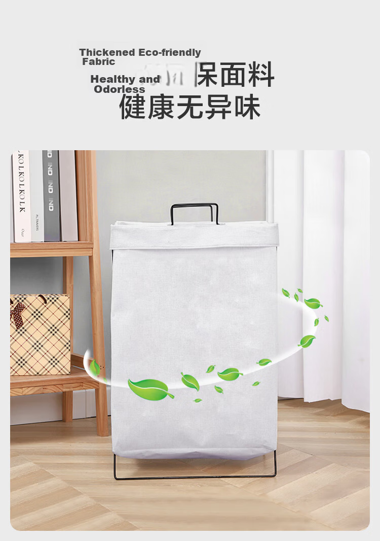 JD Original Foldable Laundry Hamper with Wheels for Home Bathroom Storage, Wide Laundry Basket with Wheels [Wider] 4