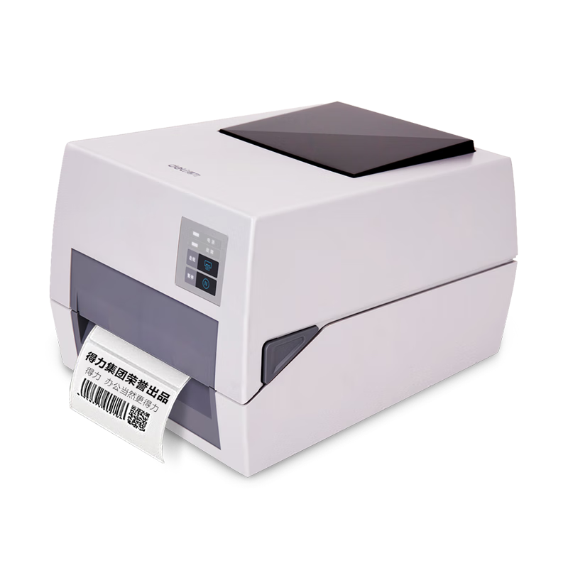 Deli DL-820T(NEW) Thermal Transfer Printer for Fixed Assets, Express Delivery, Warehouse, Retail Clothing, 104mm Commercial Office Carbon Ribbon Label Sticker Barcode Printing High-Speed Model