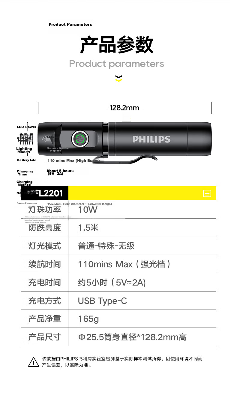 PHILIPS Metal Flashlight Magnetic Multifunctional Angle Tool Light Rechargeable Home Outdoor Cycling Emergency Lamp SFL2201 17