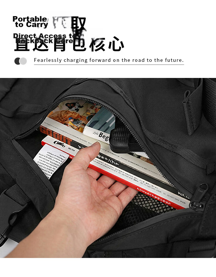 MYEDITION Trendy Backpack Outdoor Travel Water-Resistant Large Capacity Laptop Student School Bag Black Large 7
