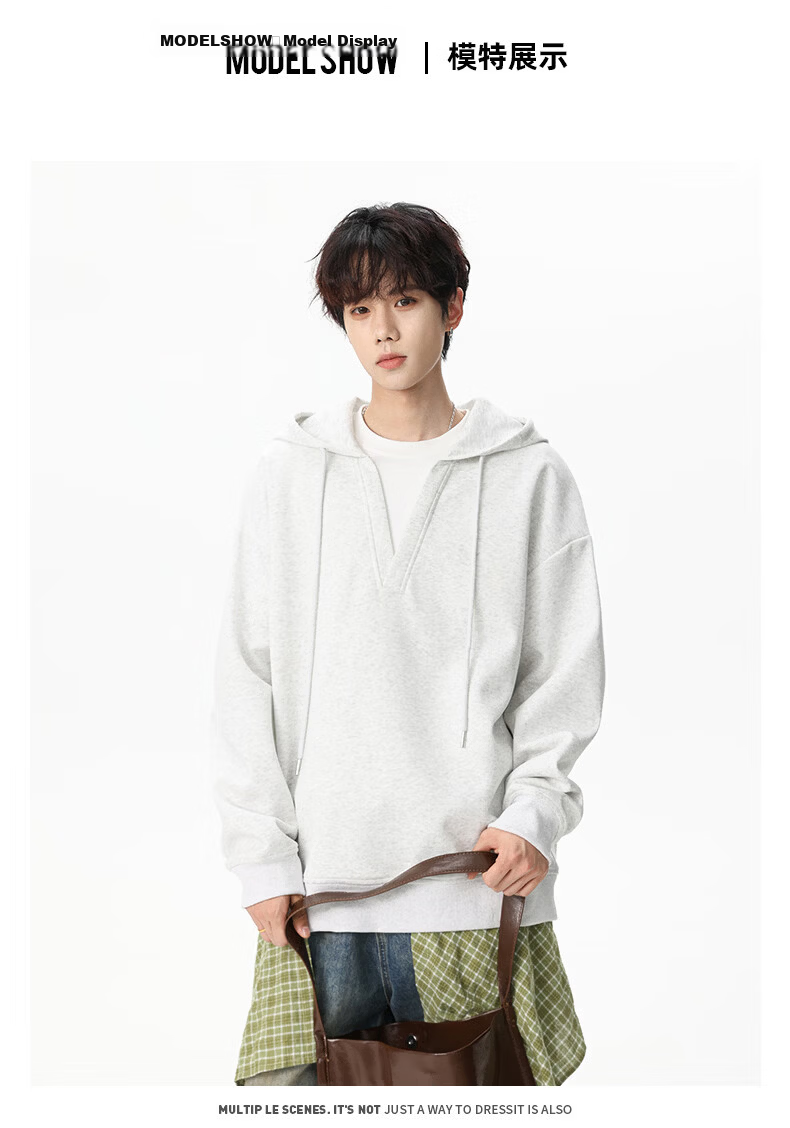 NASA GISS Men's Hoodie Loose Fit Solid Color Sports Sweatshirt Youth Long Sleeve Jacket Black M 52