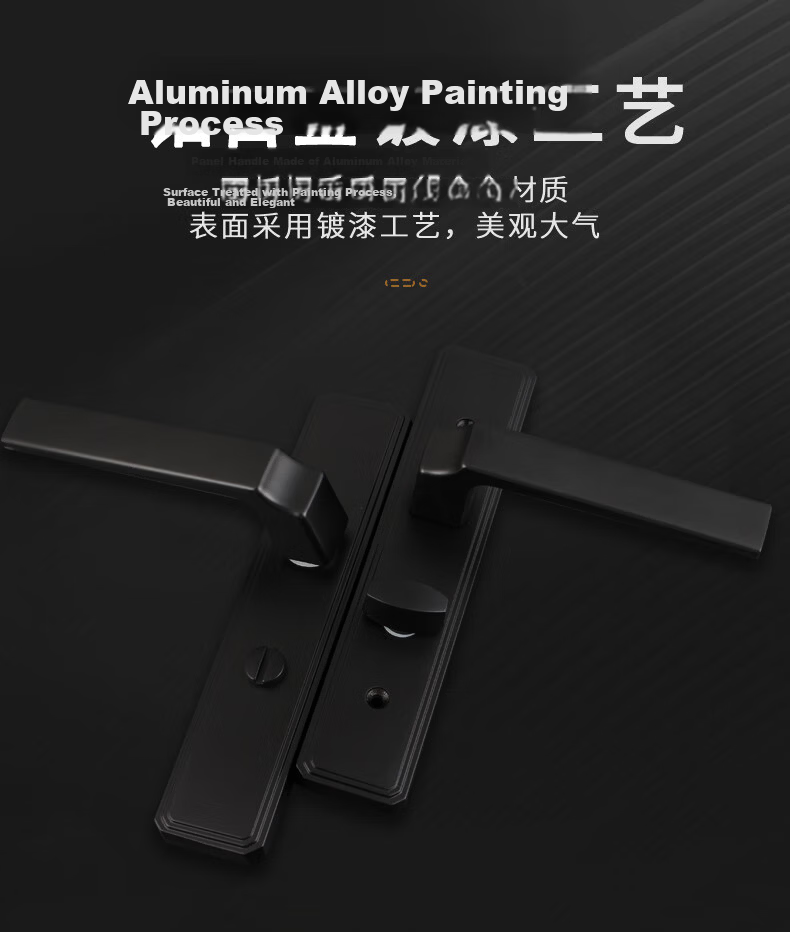 BLOSSOM W356 Bathroom Door Handle Lock Toilet Lock Aluminum Alloy Matte Black 110mm Center Distance Indoor Washroom Lock 9