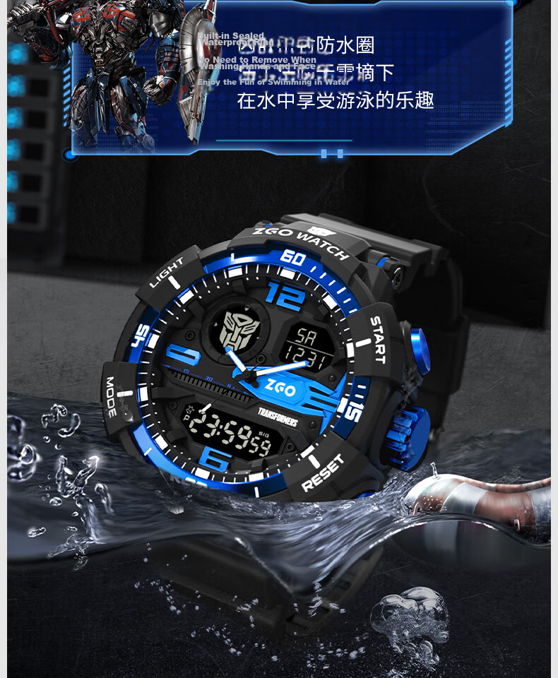 ZGO Men's Student Electronic Watch Multifunctional Sports Watch for Children High School and Middle School Students Back to School Gift 8981 17