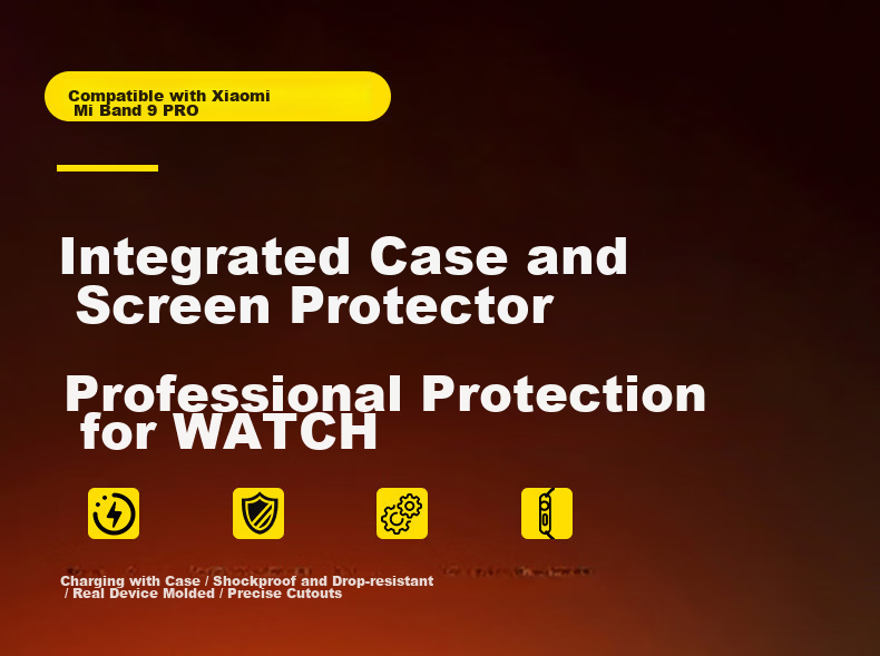 CHENSONG Protective Case for Xiaomi Band 9 Pro, Full Protection Film, Integrated Shell And Screen Protector, Anti-Scratch, Anti-Fingerprint, Shockproof Hard Shell, Transparent Versio 1