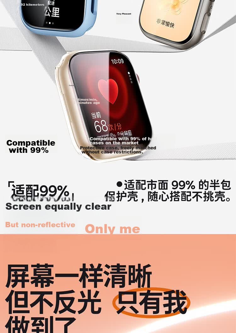 Baseus S11/S10 Apple Watch Screen Protector Dust-Free Automatic Application HD Anti-Scratch Anti-Fingerprint Curved Microcrystalline Film 11