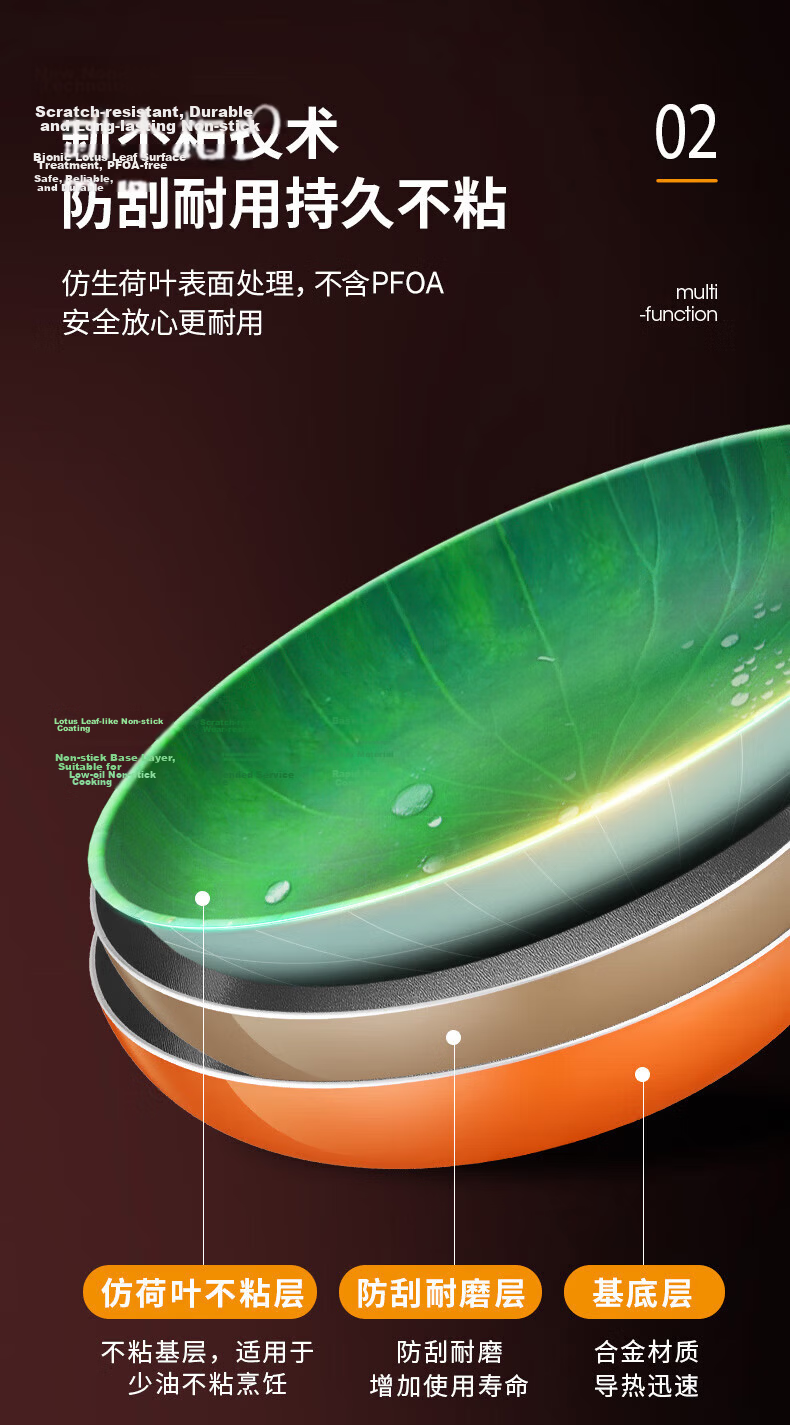 ASD Non-Stick Frying Pan 26cm Gas Stove Compatible Steak Breakfast Skillet Low Oil Smoke Cooking Pan G14 6