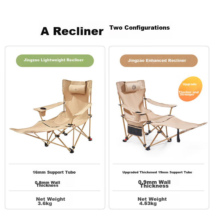 JD Jingzao Foldable Reclining Chair Dual-Use Lightweight Outdoor Camping Adjustable Fishing Nap Chair Sand Color 9