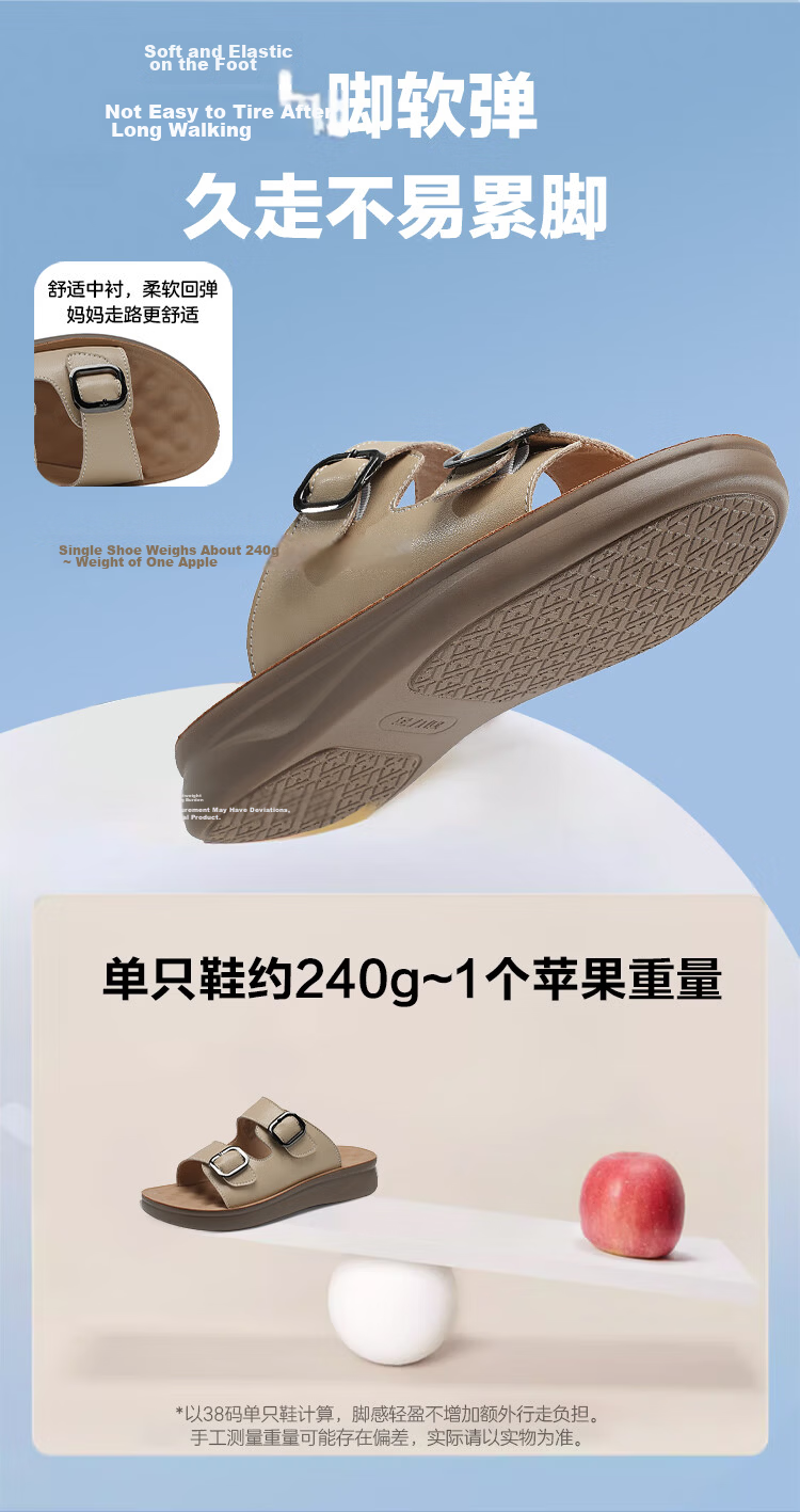 Zulijian Elderly Shoes [520 Gift for Mom] Summer Breathable Sandals Slippers for Women 86117K Beige Size 40 4