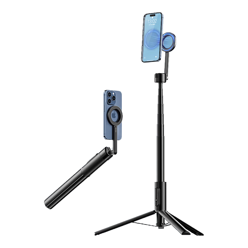 Ulanzi MG-002 Magnetic Selfie Stick Max 1.6m iPhone Apple 16/17 Magsafe Magnetic Photo Handle Tripod Bluetooth Remote Multifunctional Stand