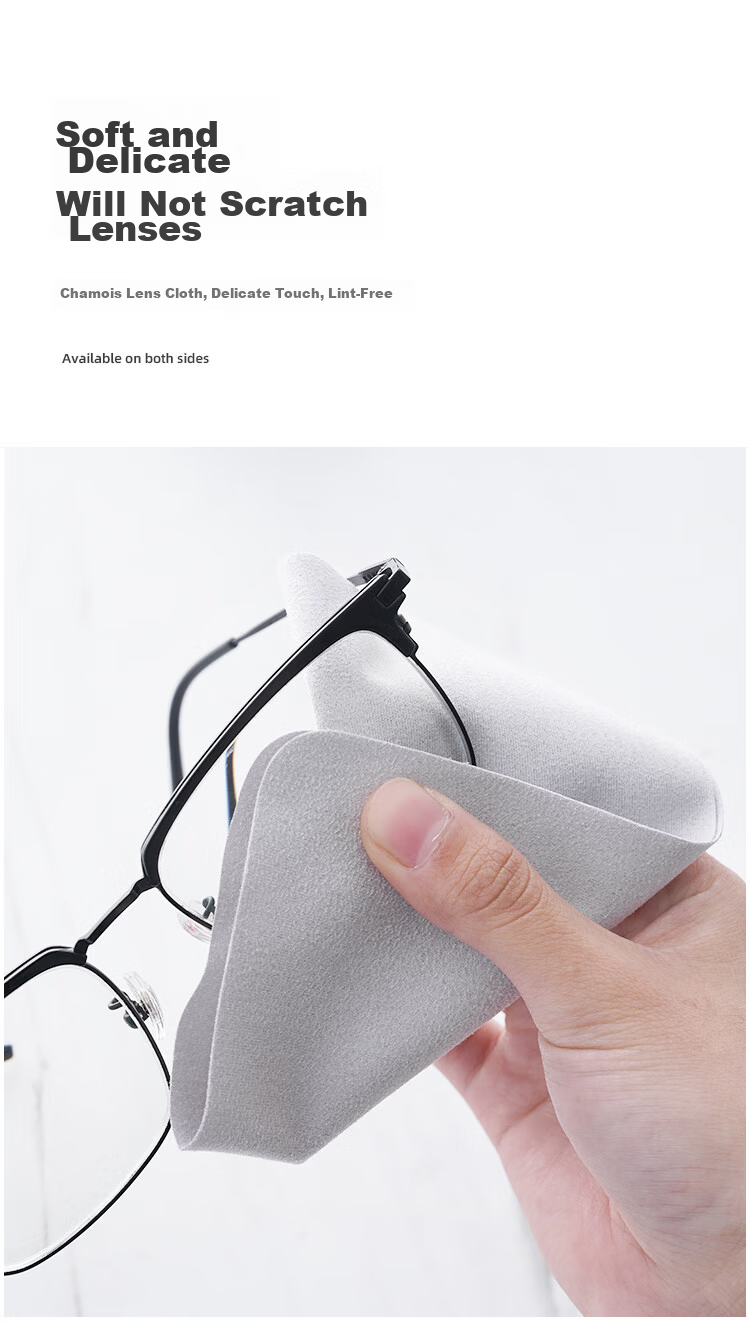 FESETE Professional Microfiber Eyeglass Cleaning Cloths, Suede Lens Wipes for Glasses and Screens, 10-Pack 5
