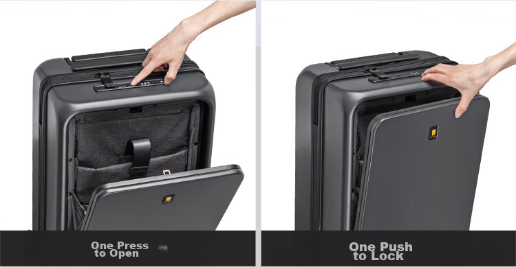 LEVEL8 Suitcase Travel Luggage 20-Inch Business Carry-On with Front Opening, Spinner Wheels And Password Lock for Men And Women, Blue 7