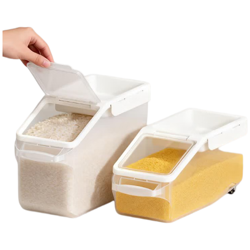 JD Original Antibacterial Rice Container, Insect-Proof Storage for Rice And Grains, Food-Grade Container with Wheels, 20 Jin Capacity
