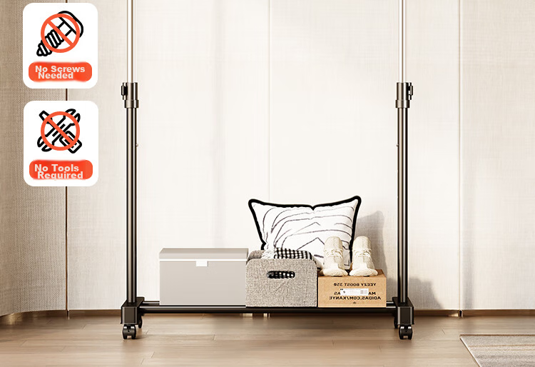 Yicainianhua Clothes Drying Rack, Floor-Standing Clothes Hanger, Storage Shelf, Indoor Clothes Hanger, Balcony Drying Rod, Extendable Quilt And Clothes Drying Rack, 2022 Model 22