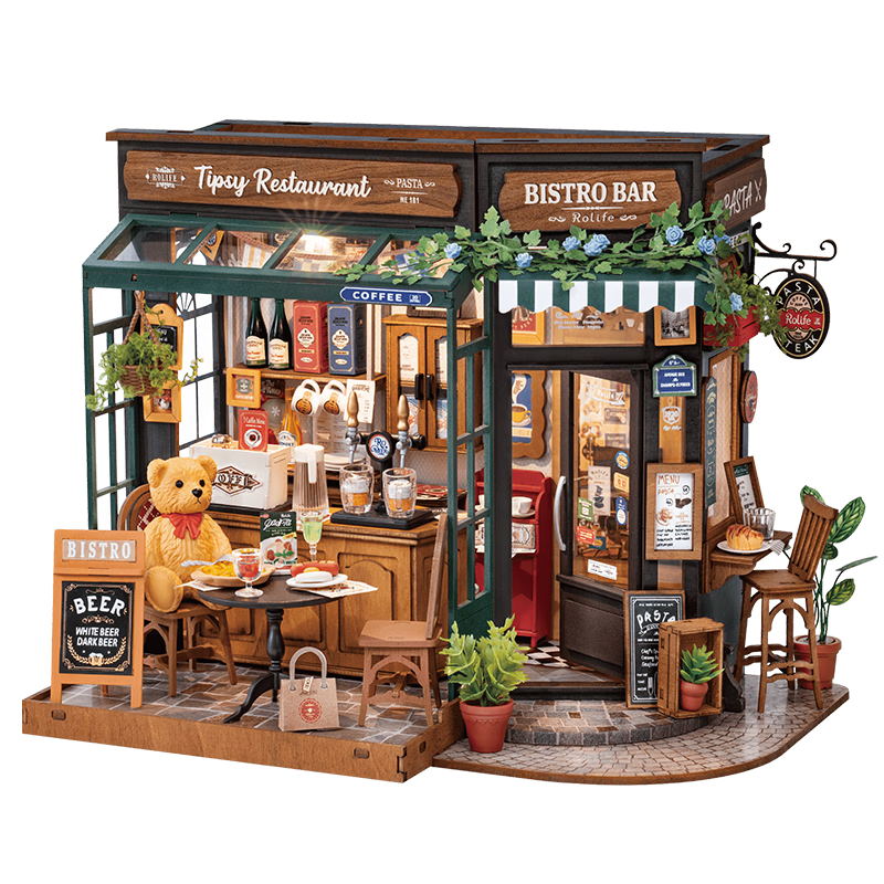 Rolife Baking Kitchen DIY Miniature House Building Blocks Toy for Kids Teacher's Day Birthday Gift for Girls