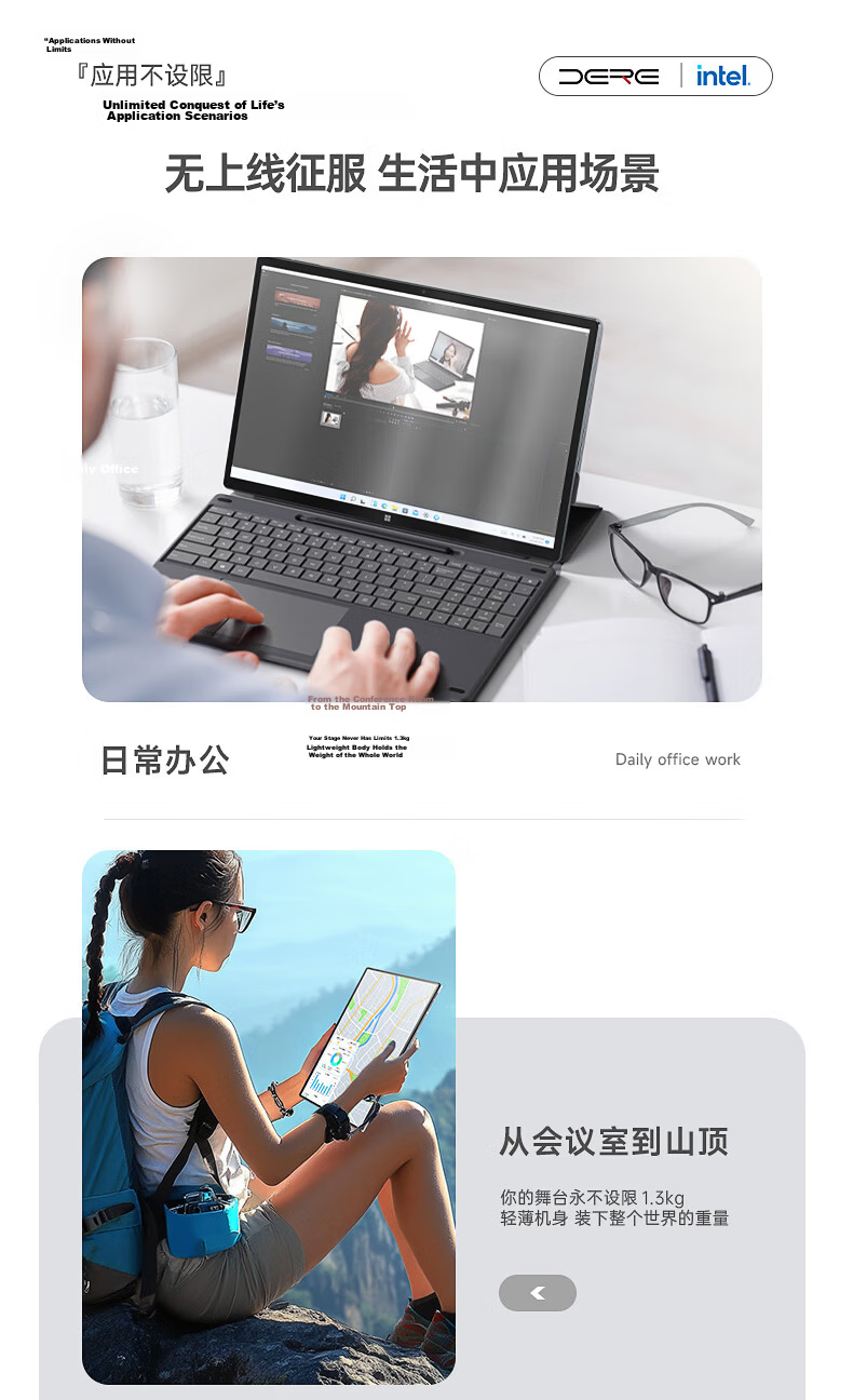 Dere Subsidized Tablet Computer Two-In 16-Inch Touchscreen Metal Business Office Study Education Entertainment Windows System Laptop (12GB + 512GB) 14