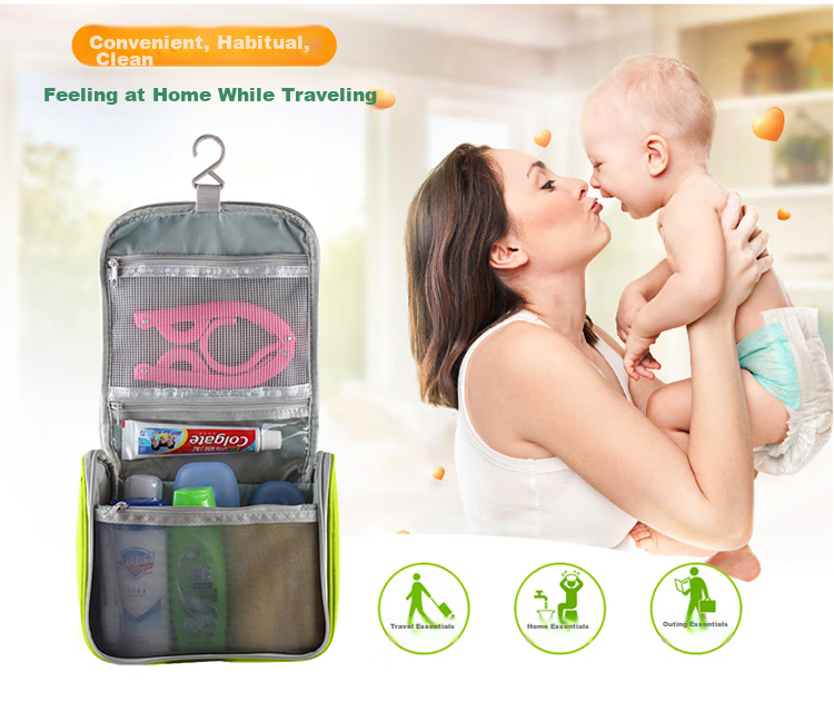 WELLHOUSE Makeup Bag Travel Storage Pouch Unisex Portable Toiletry Bag Fruit Green 2
