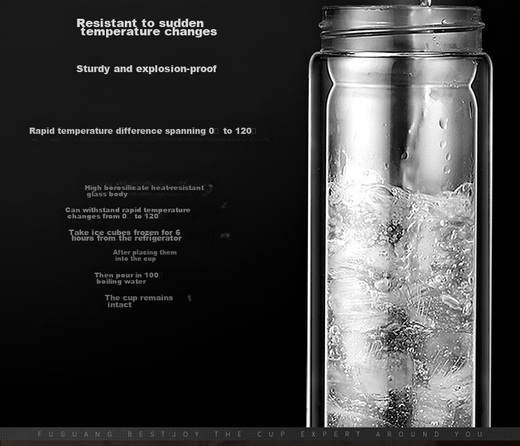FUGURNG BESTJOY Double-Walled Glass Cup for Men And Women, Business Anti-Scalding Tea Cup, Large Capacity Office Mug for Car, 800ml Natural Color 5