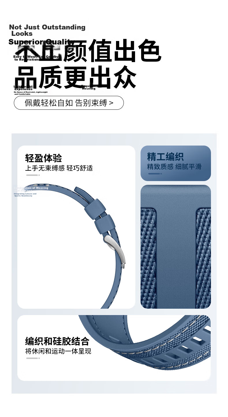 Weiqiantu Suitable for Huawei GT7/GT6/GT5/pro Watch Band, Compatible with Watch4pro/watch6/5/pro/watches GT4/GT3/buds2/Pro/Watch2, Braided Silicone Band, 2 5