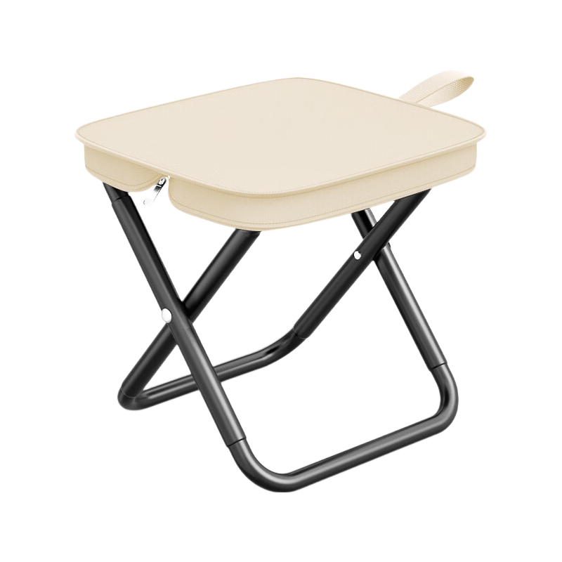 Grsaed Outdoor Folding Chair Large Beige Portable Camping Fishing Stool Picnic Travel Metro Chair