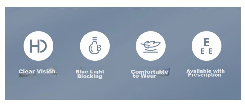 40,000 KM Blue Light Blocking Photochromic Double Bridge Glasses Men Trendy Radiation Protection Non-Prescription Eyeglass Frames Compatible with Prescription Lenses 2