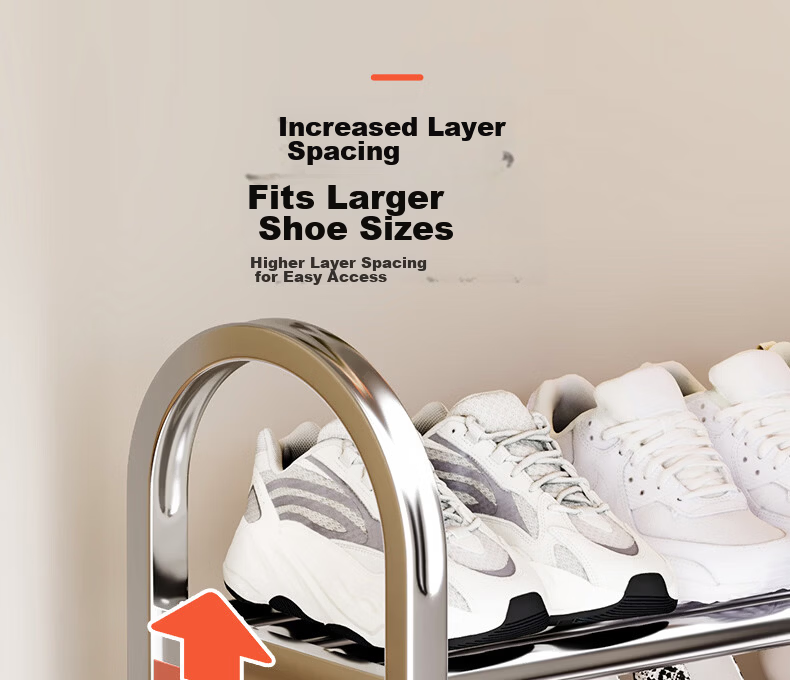 Yicai Nianhua Stainless Steel Thickened Simple Shoe Rack Multi-layer Household Economical Dormitory Door Shoe Cabinet 1107-SR 22