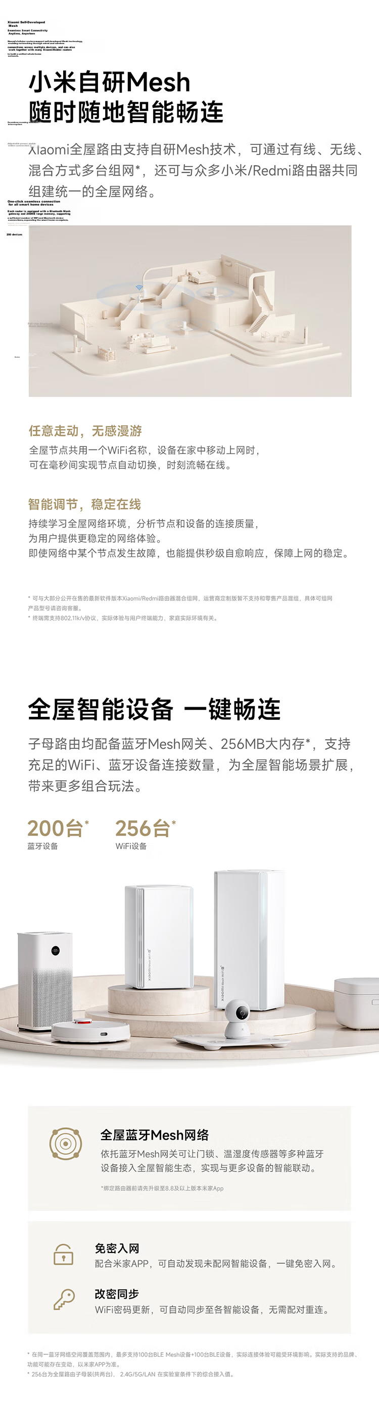 MI Whole-Home Router Set (1 Main + 1 Satellite) Smart Gateway Router WiFi6 Gigabit Supports Bluetooth Gateway NFC Connectivity 5