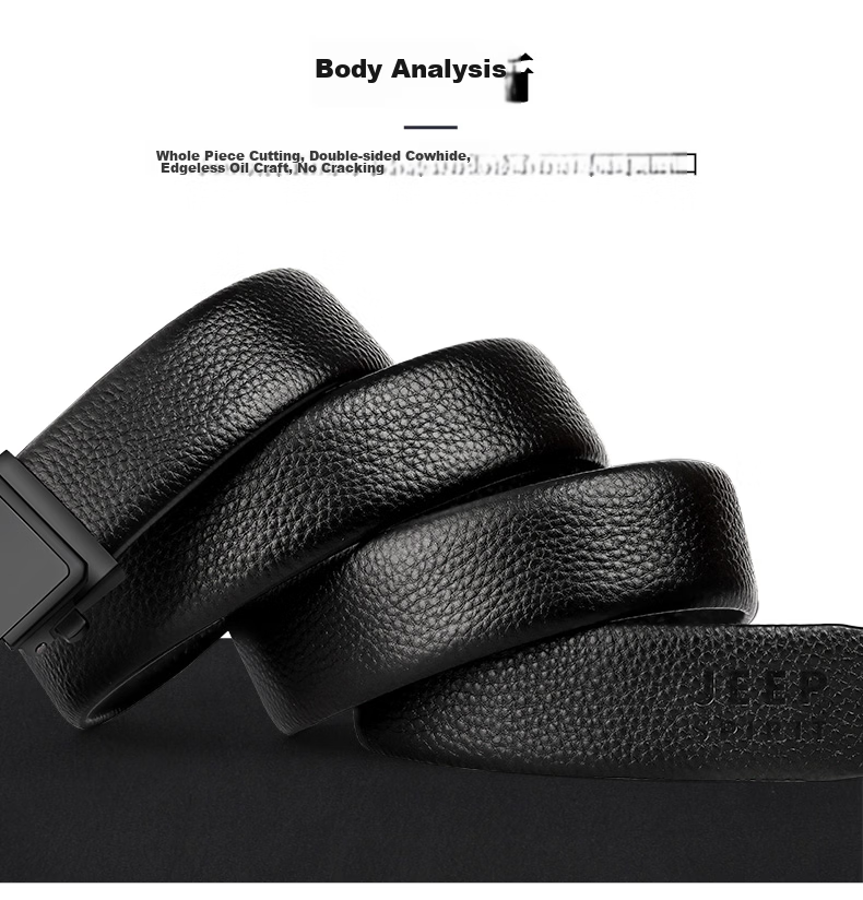 JEEP SPIRIT Men's Genuine Leather Automatic Buckle Belt First Layer Cowhide Business Casual Waistband Gift for Husband Boyfriend Qixi Festival 11