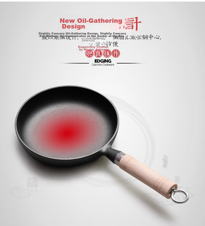 Dianjiang 18cm Cast Iron Small Frying Pan Nonstick Breakfast Egg Pan Home Steak Skillet 6