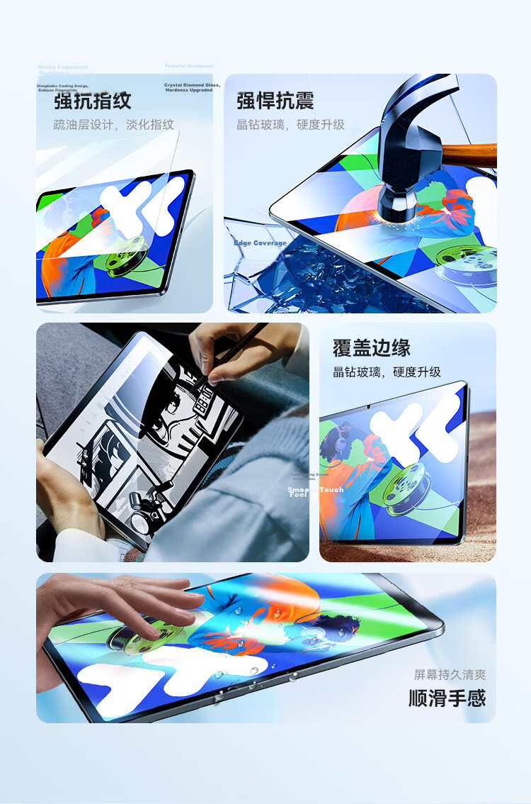 BIAZE 2025 Lenovo Xiaoxin Tablet Pro 12.7-inch HD Tempered Glass Screen Protector Scratch-resistant Anti-fingerprint Protective Film PM209 2