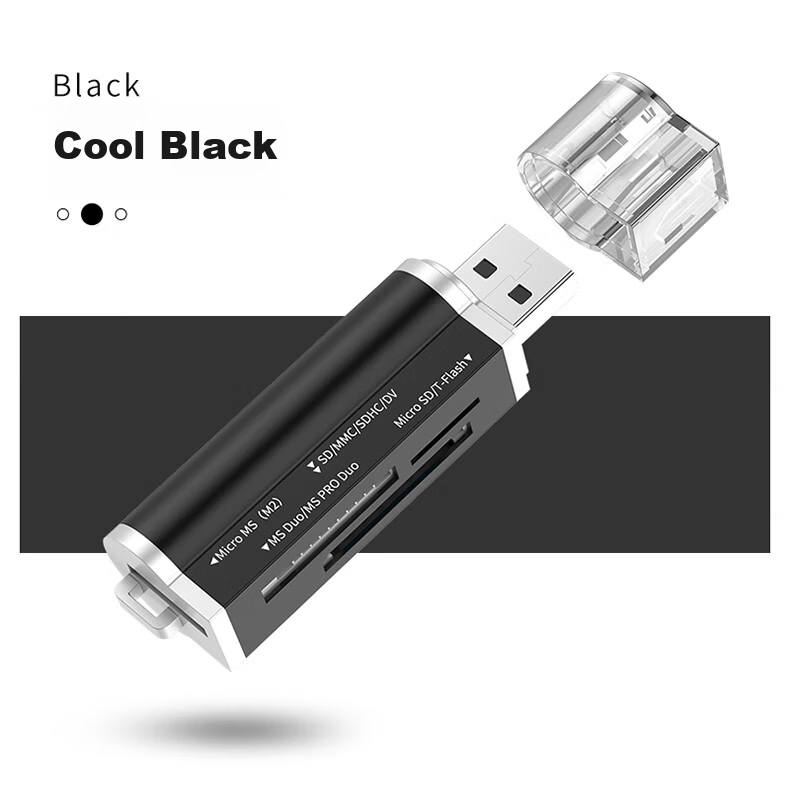 Liantuo USB Multi-Function High-Speed Card Reader SD/TF/CF/XD/MS Cards Support Sony Memory Stick Camera Camcorder PS5 Game Console 16