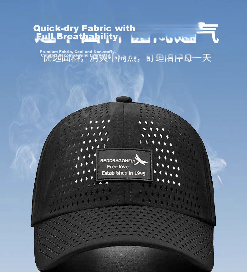 RED DRAGONFLY Hat for Men, Summer Sun Protection Quick-Dry Baseball Cap, Outdoor Fishing Sun Hat, Soft Top Mesh Sun Visor Cap for Wome 5