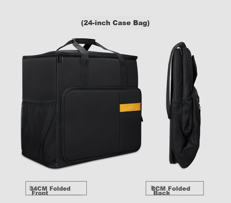 BUBM Desktop Computer Bag, Large Capacity Gaming Case Storage Bag, Handheld Bag for Monitor, Keyboard, Mouse, And Complete Equipment Organizer DZS Upgraded Version in Black 10