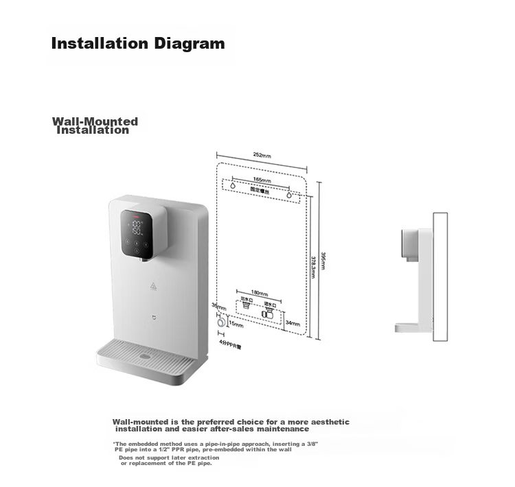 Mijia Small Mijia Water Purifier Companion Pipe Machine, Instant Heating Direct Drinking All-In Water Purification Machine, Wall-Mounted Water Dispenser MG3-A 22