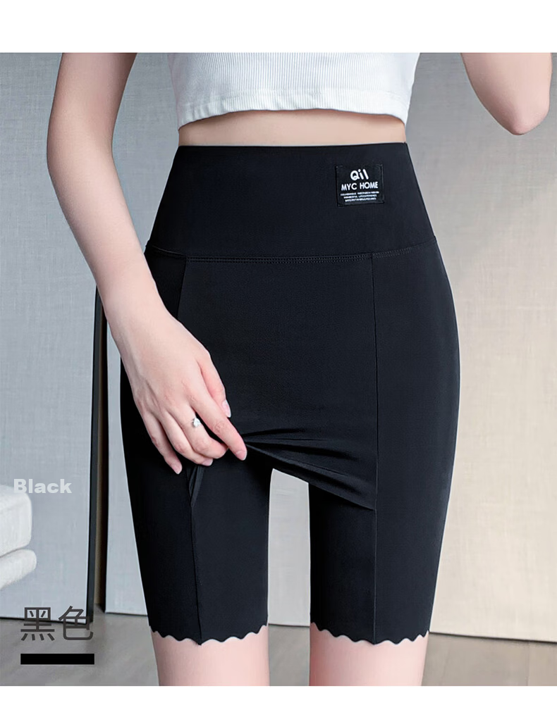Langsha Safety Shorts Anti-Exposure Seamless Layered Triangle Thin Cotton Crotch Five-Point Women's Leggings 14