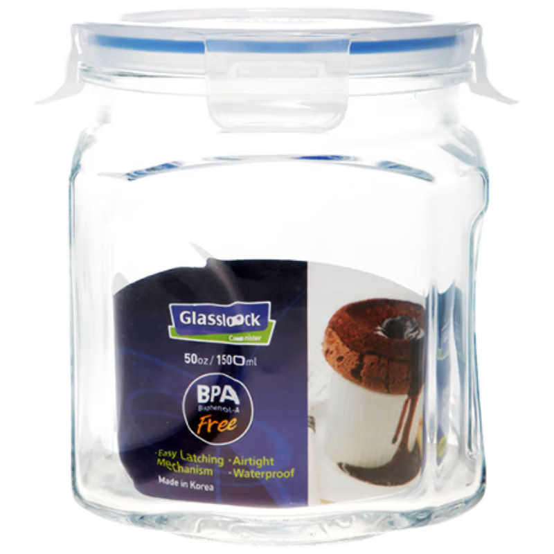 GLASSLOCK Glass Airtight Jar Large Capacity Storage Container with Lid Moisture-Proof Portable Fermentation Jar 2000ml