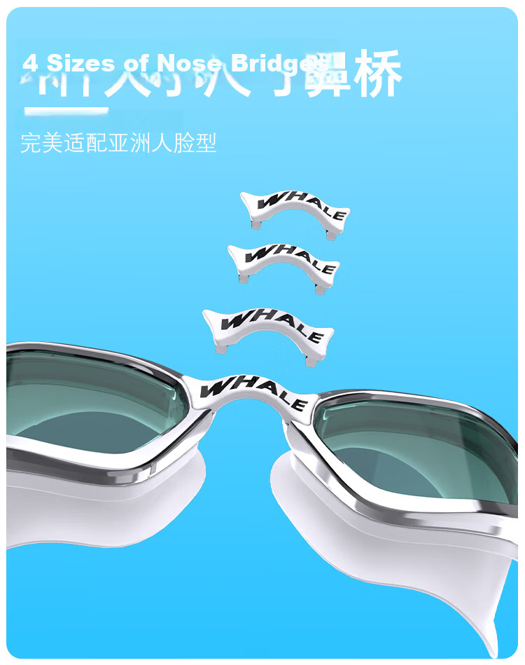 SPRING SWHALE Professional Adult Swimming Goggles for Men And Women, Long-Lasting Anti-Fog Waterproof Eye Protection, Prescription Available for Myopia, Swimming Glasses 15