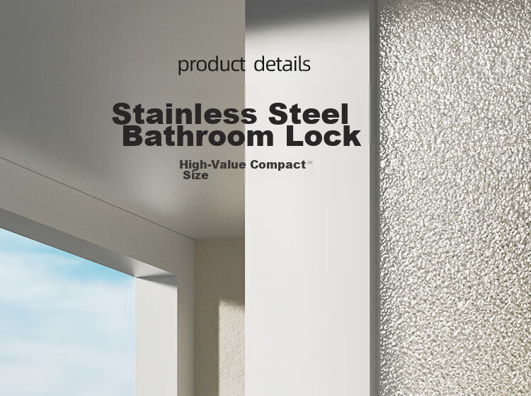 Auburn Handle Lock Bathroom Door Lock Indoor Toilet Lock No Drilling Required 0306 Hole Distance 11-13CM 2