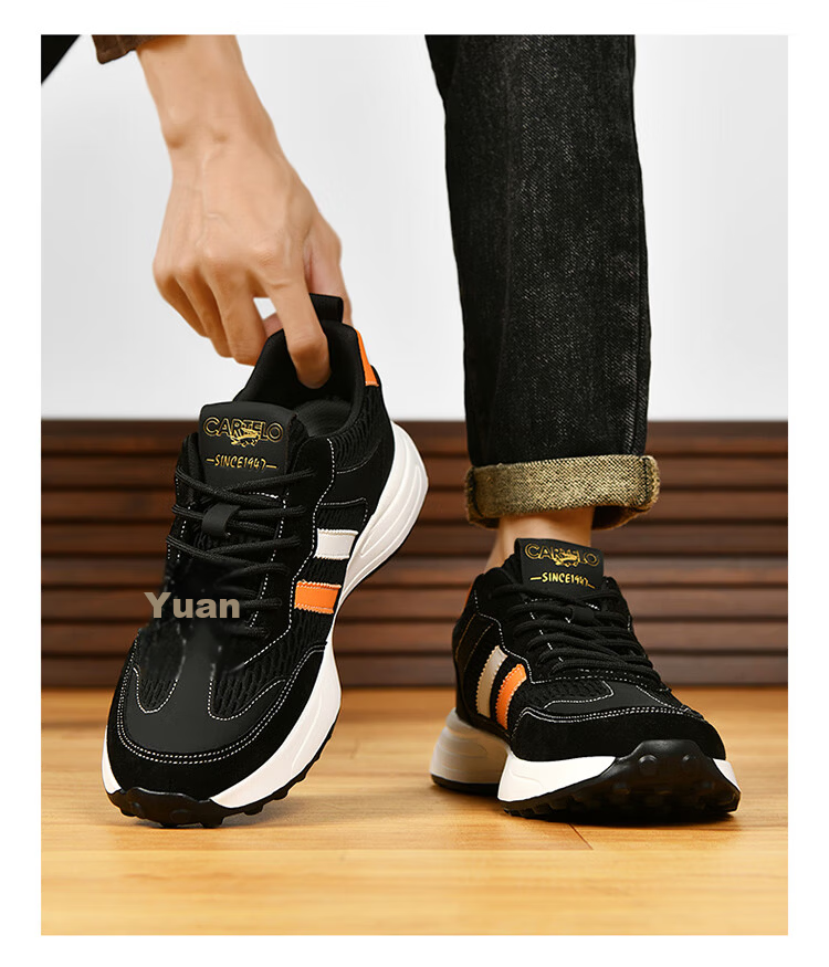 CARTELO Men's Shoes, Casual Sports, Autumn And Winter 2026 New Style, Jogging, Outdoor Hiking, Commuting, Travel, Versatile Sneakers 34