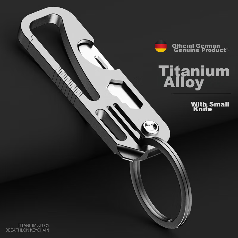 Laiben Titanium Alloy Car Keychain Men's Folding Delivery Knife Self-Defense Portable Key Pendant