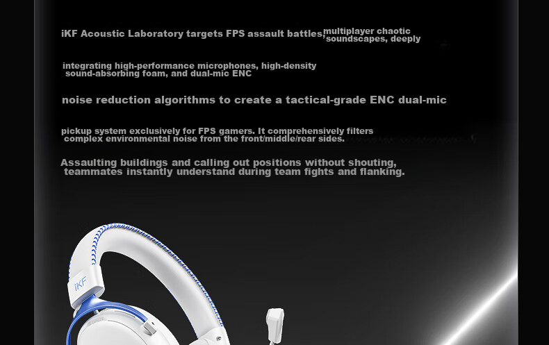 IKF V11 Max Quad-Mode Gaming Headset, Over-Ear Wireless E-Sports 7.1 Sound Field, Bluetooth Wired FPS Smart Driver, Triangular Unyielding Contract Position Audio, Navy Gree 51