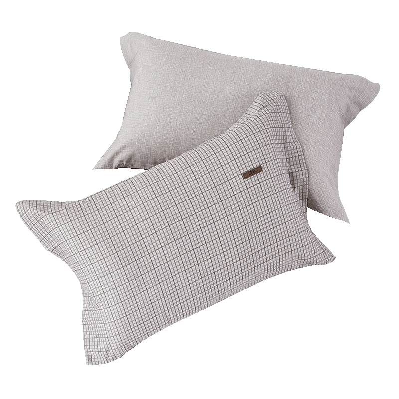 Luolai Home Textiles Antibacterial 100% Cotton Pillowcases Pure Cotton Bedding Pillowcase Pair Gray 48x74 cm