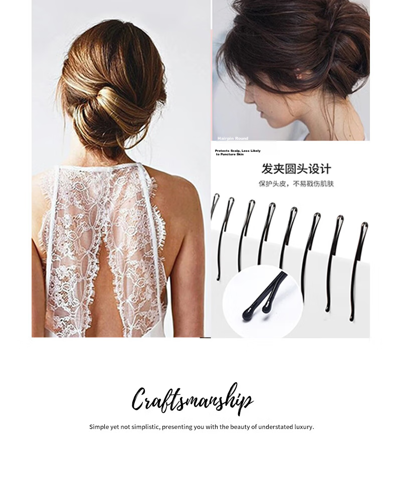 Jiaoxuefei Curved Invisible Bobby Pins 200pcs Small Black Hair Clips for Bangs and Flyaways 7