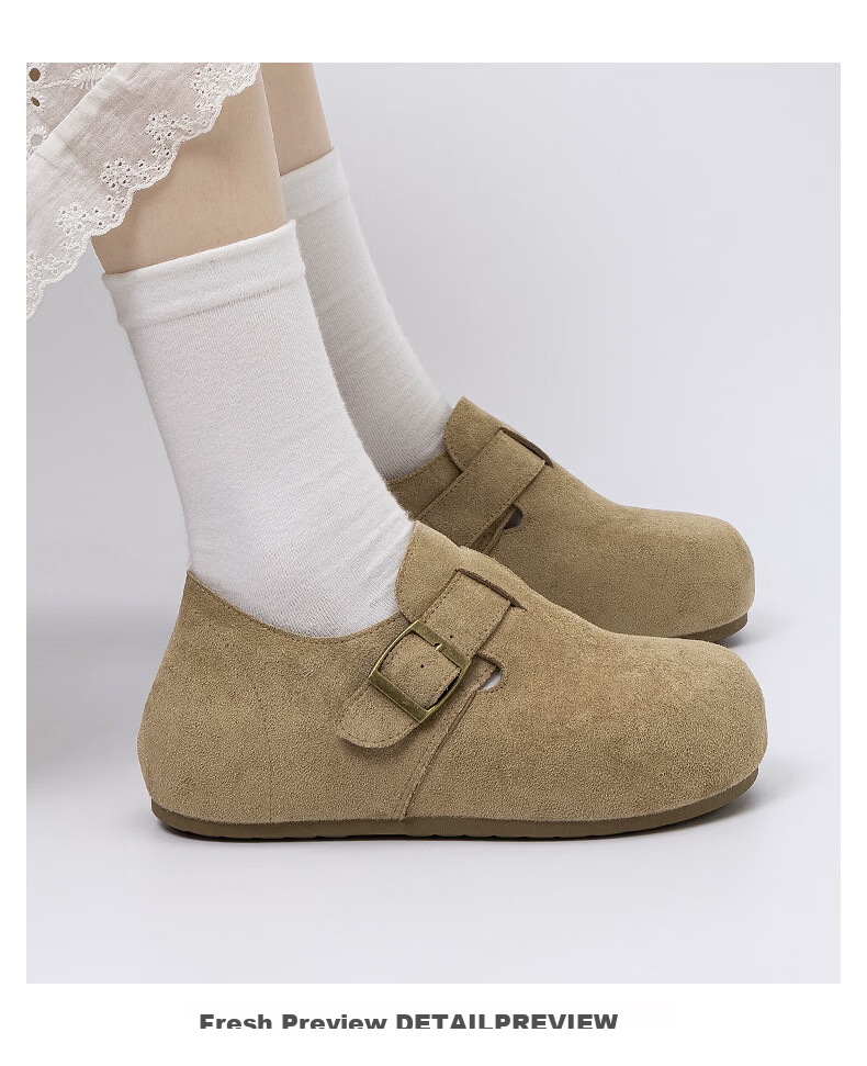 Global Platform Birkenstock Women's Shoes 2026 New Summer Retro Casual Slip-On Half Slippers Lazy One-Step Shoes for Women 10